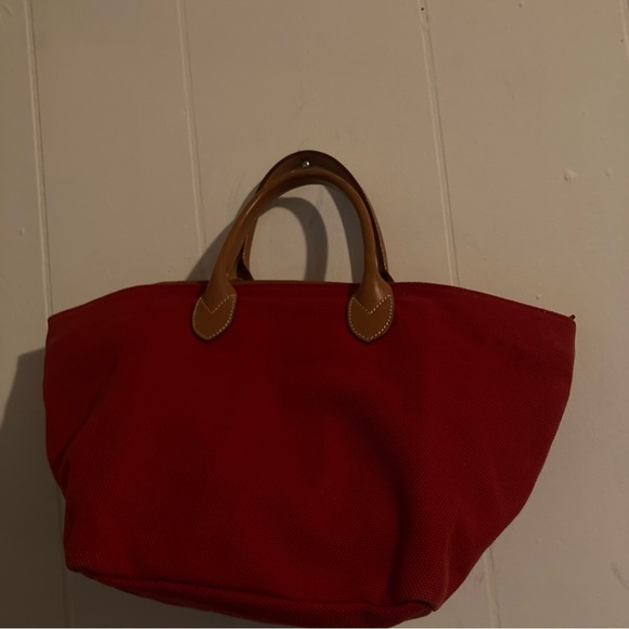 Dooney & Bourke Vintage Red Canvas Tote Bag - Picture 10 of 12